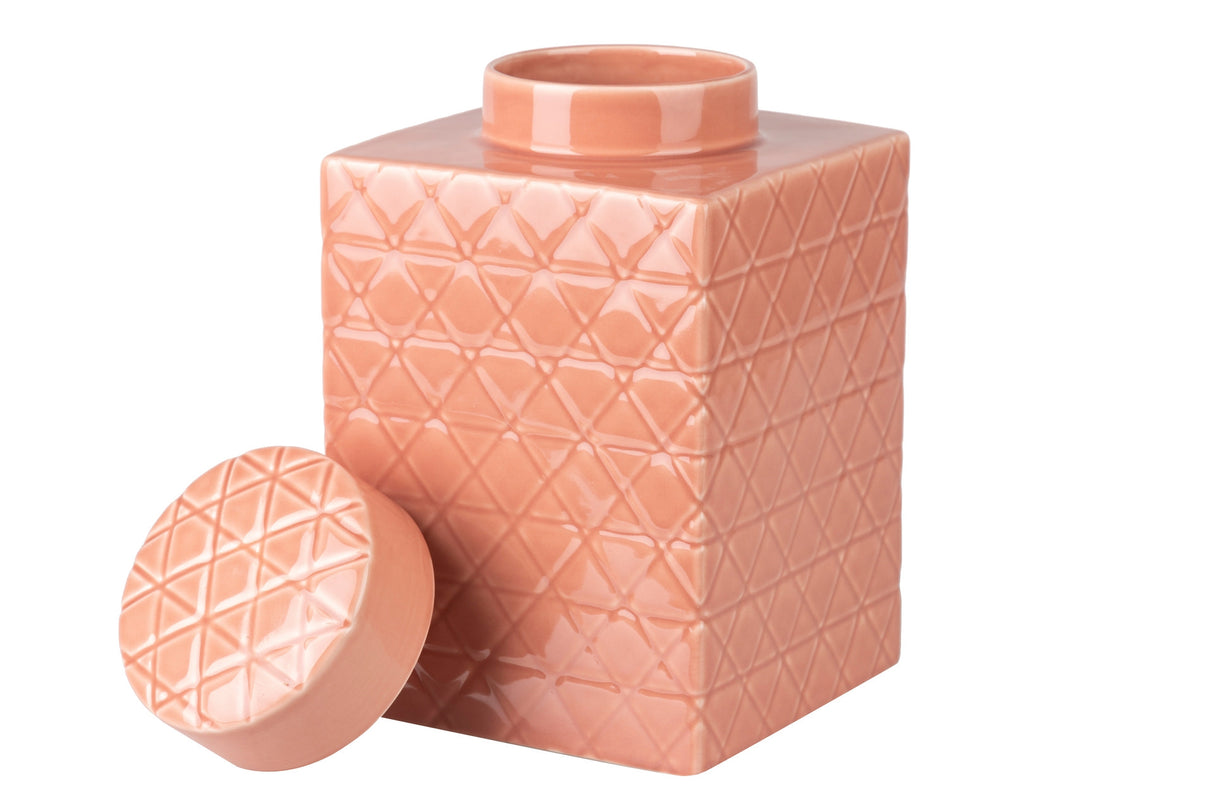 Tibor in ceramica rosa 19x19x31 cm