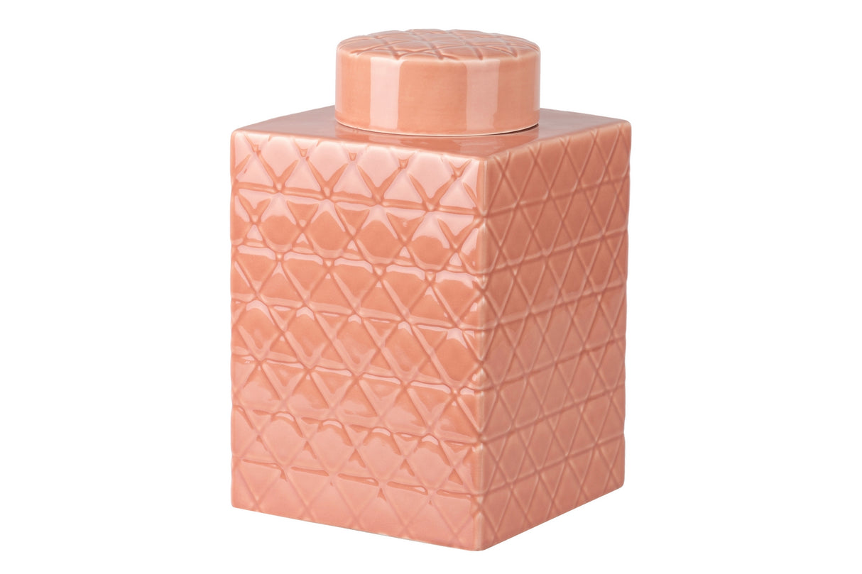 Tibor in ceramica rosa 19x19x31 cm