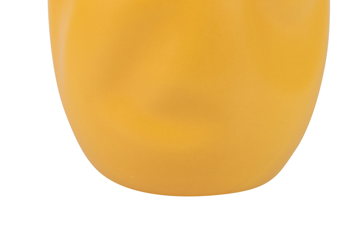 FLORERO CERAMICA AMARILLO MATE 19x19x36 CM