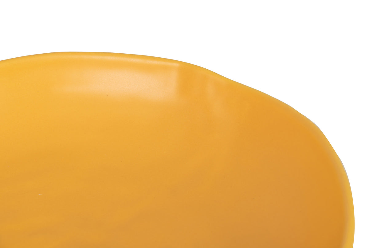 Centre de céramique mat jaune mat 36x36x8 cm