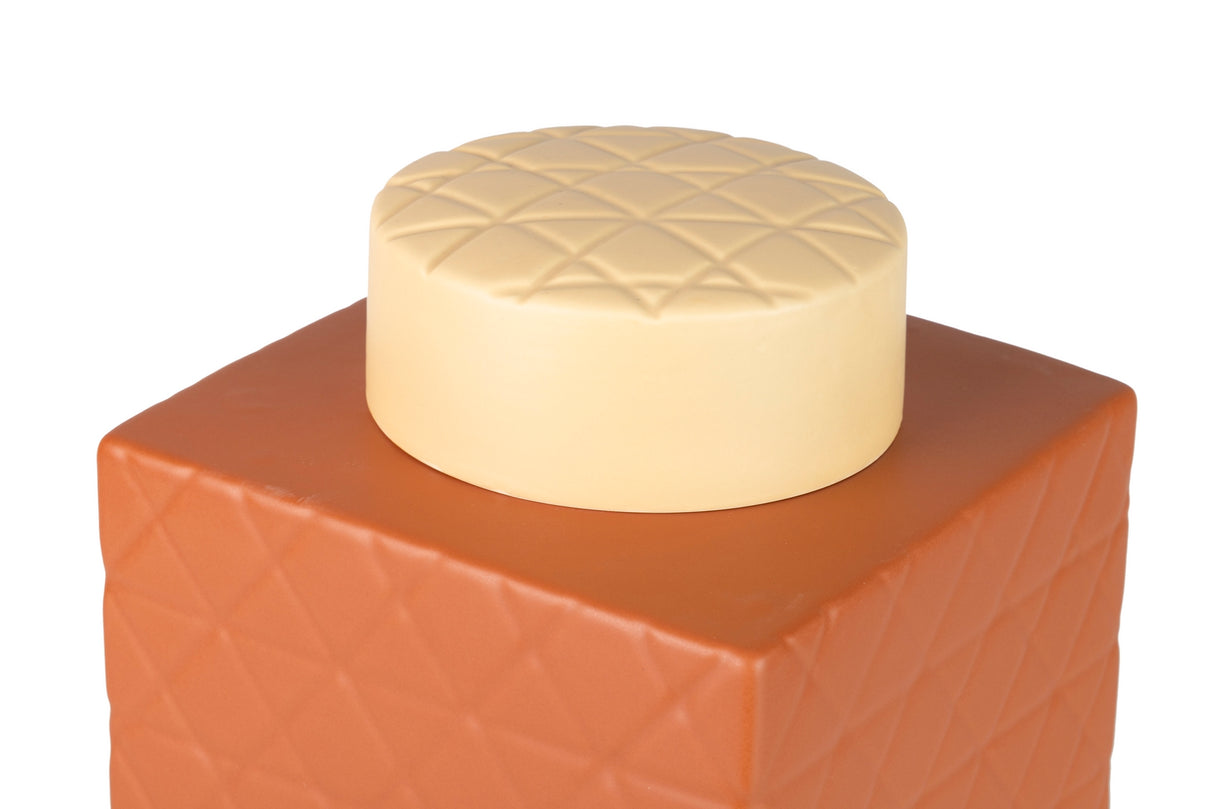 Tibor en céramique mate orange 19x19x31 cm