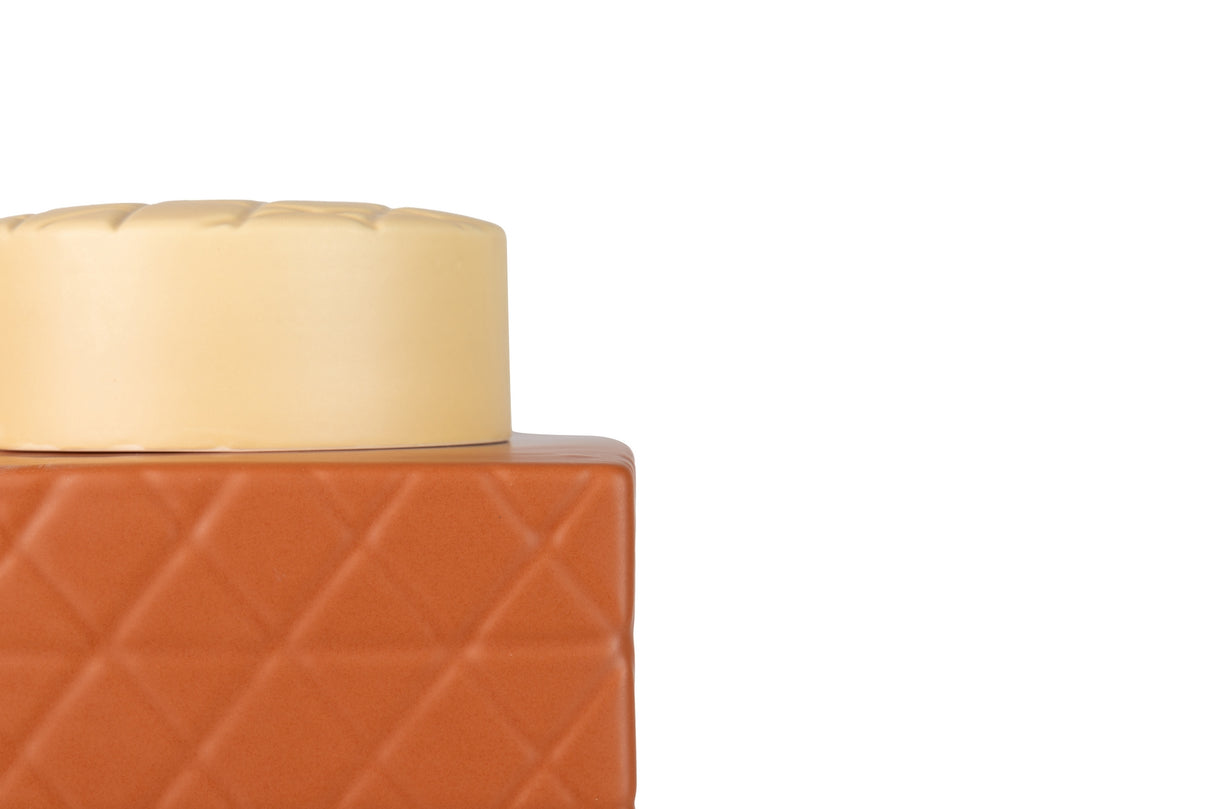 Tibor en céramique mate orange 19x19x31 cm