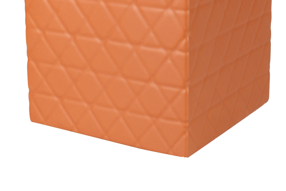 Tibor en céramique mate orange 19x19x31 cm