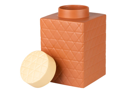 Tibor en céramique mate orange 19x19x31 cm
