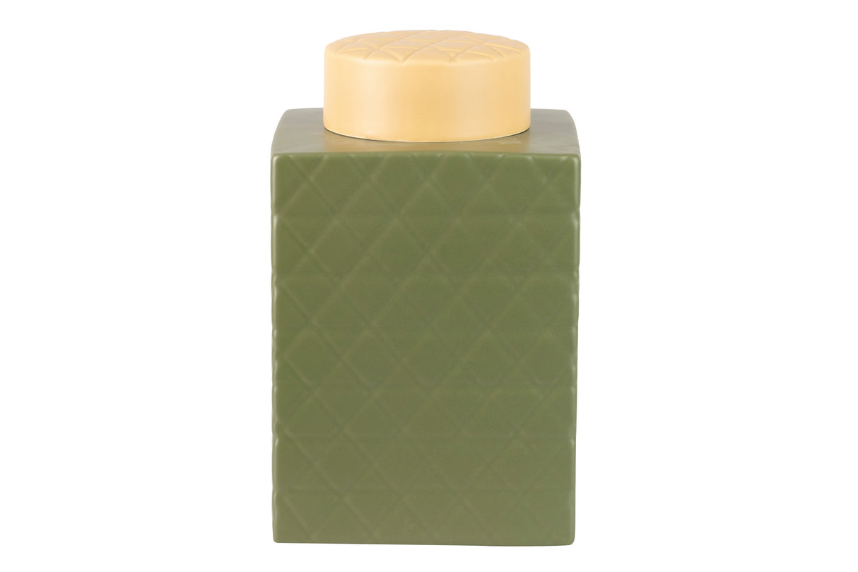 Tibor de cerâmica verde fosco 19x19x31 cm