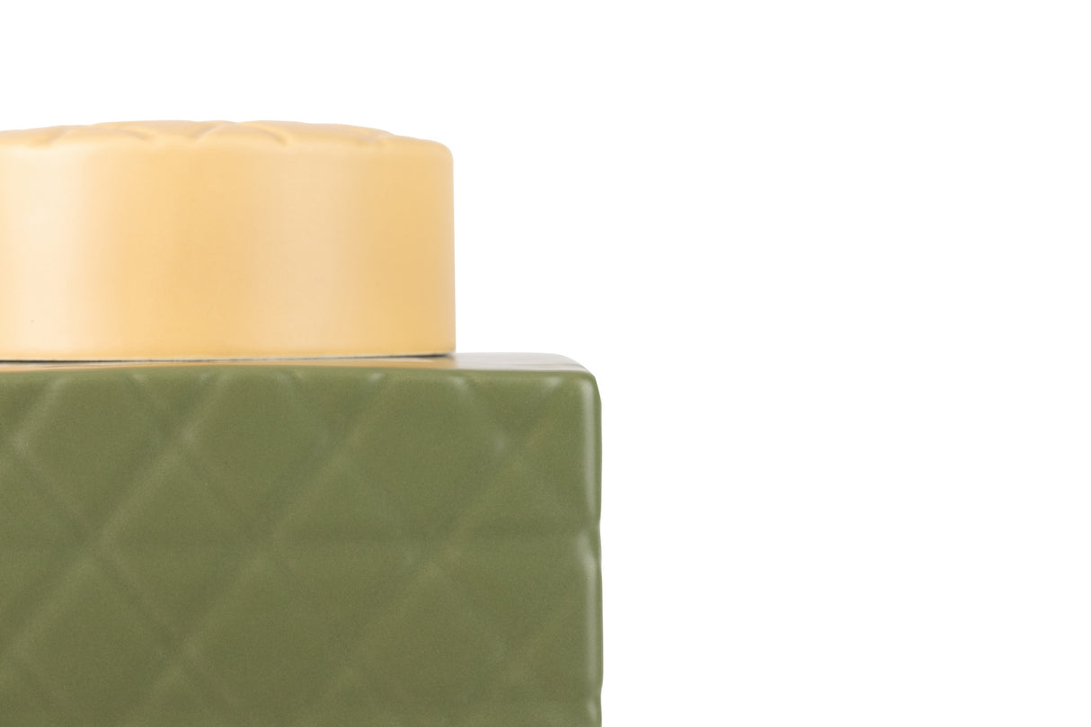 Tibor de cerâmica verde fosco 19x19x31 cm