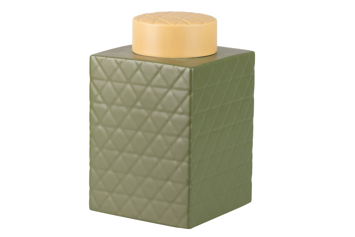 Tibor de cerâmica verde fosco 19x19x31 cm