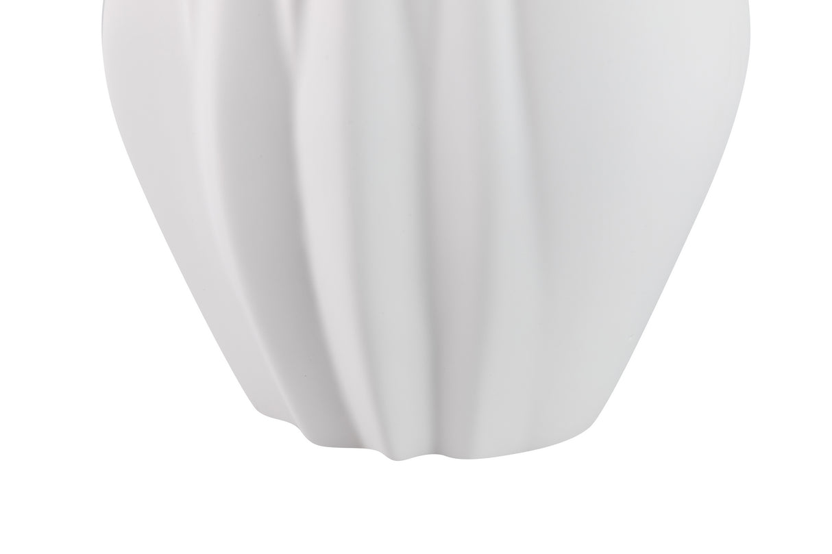 FLORERO CERAMICA BLANCO MATE 17x14x34 CM