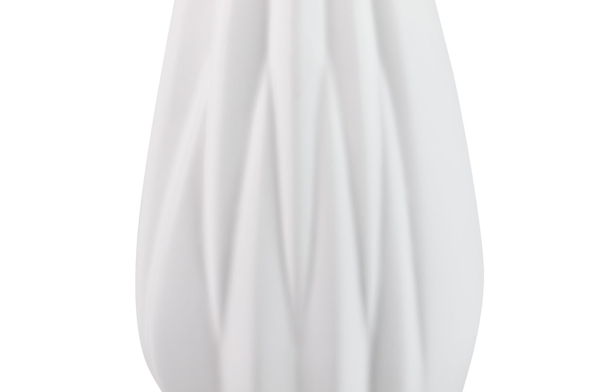 FLORERO CERAMICA BLANCO MATE 17x14x34 CM