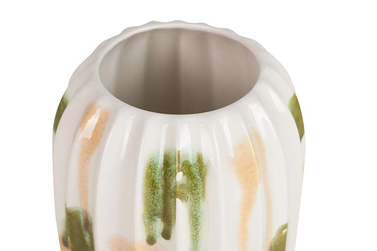 Gelbgrüne Keramik blüht 17x17x28 cm