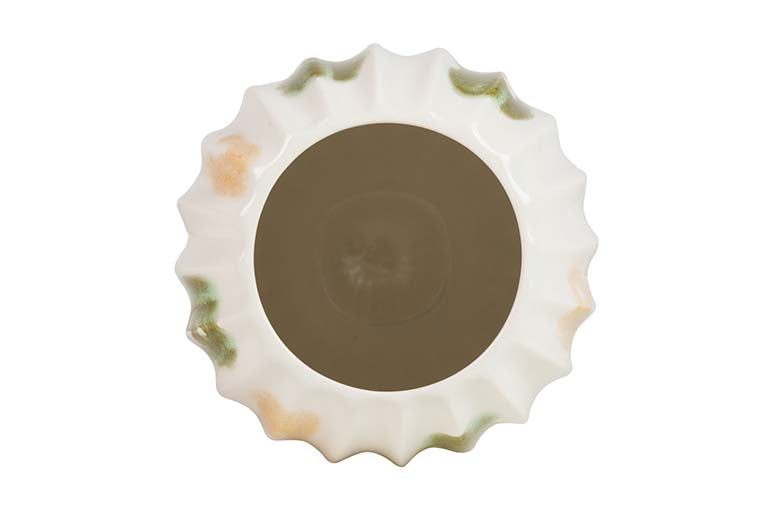 Gelbgrüne Keramik blüht 17x17x28 cm