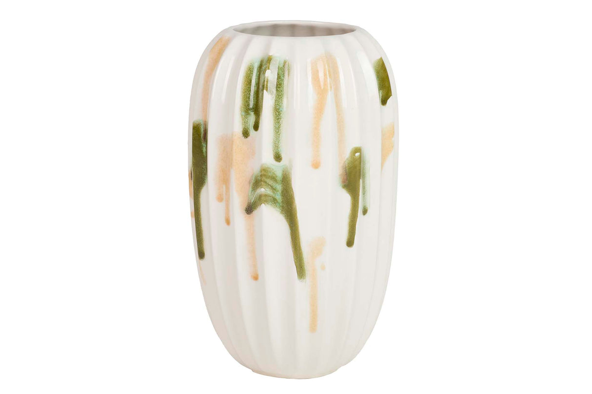 Gelbgrüne Keramik blüht 17x17x28 cm