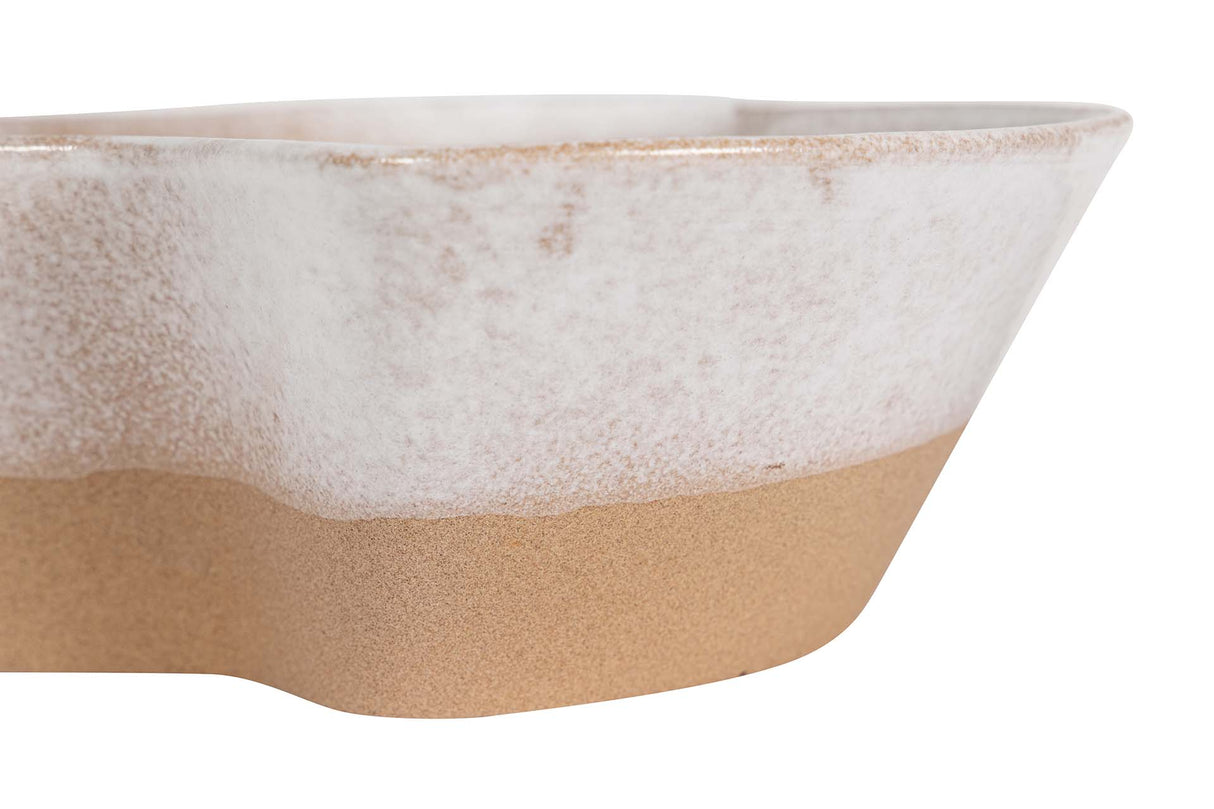 Centre en céramique beige 25x25x9 cm