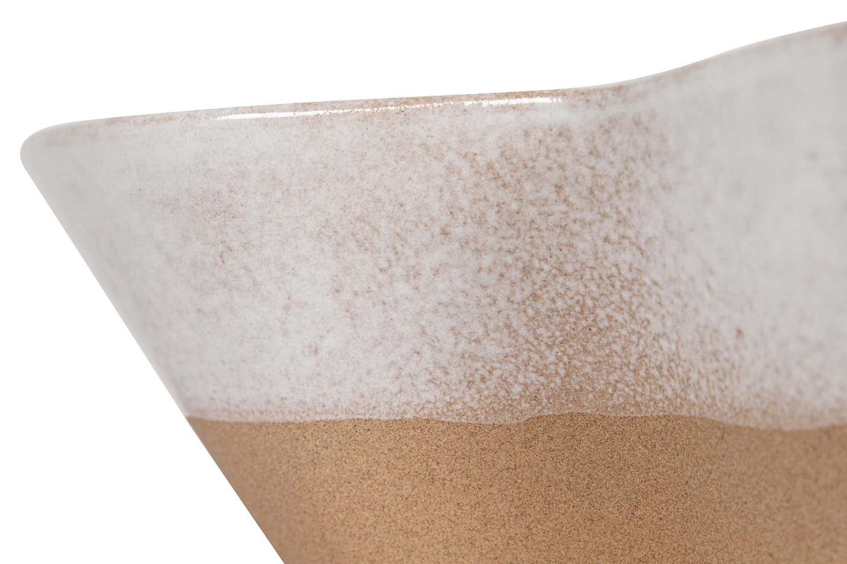 Centre en céramique beige 25x25x9 cm