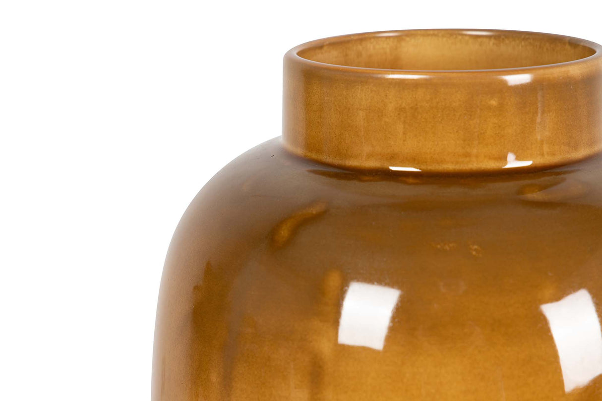 Floe en céramique jaune floral 20x20x34 cm