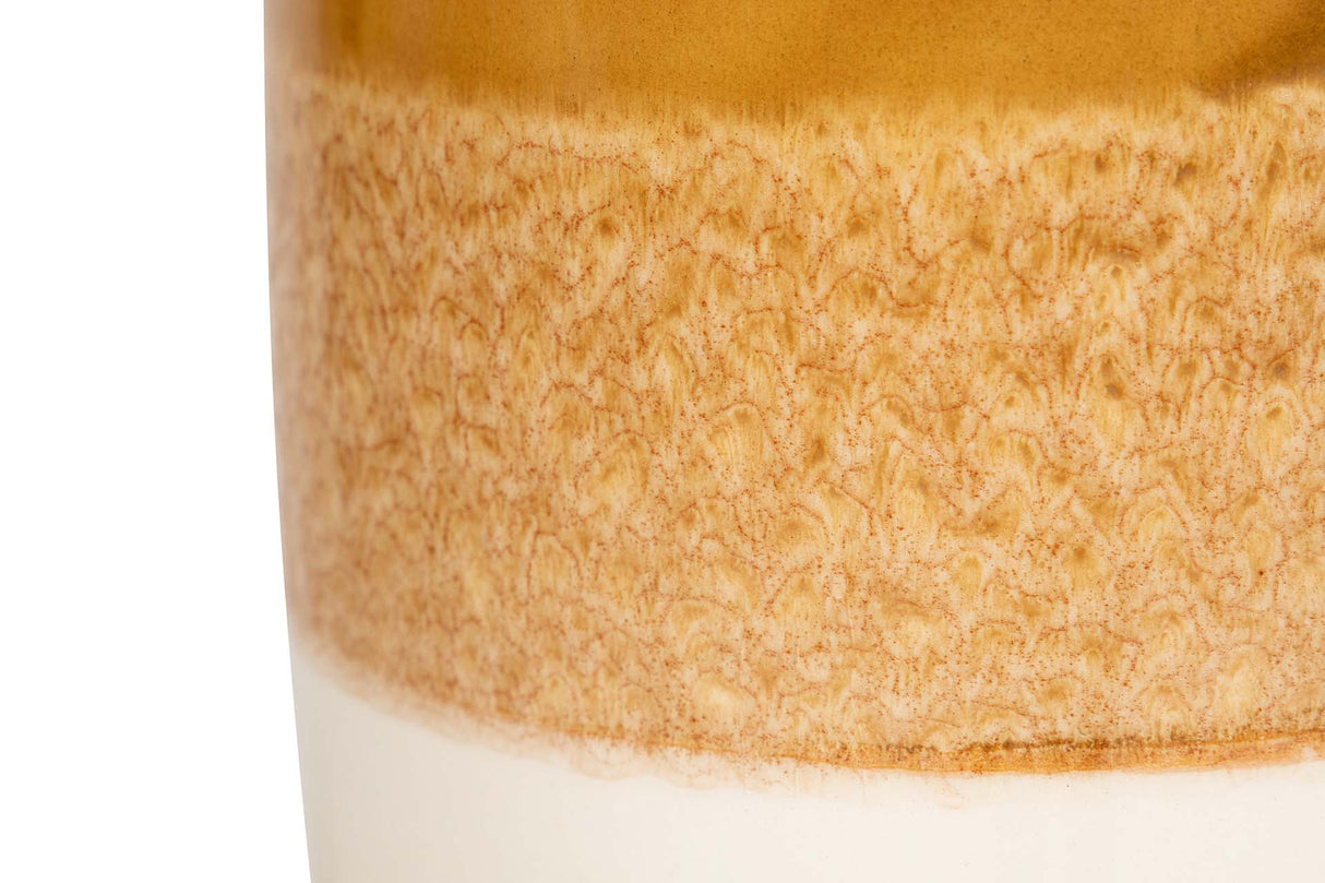 Floe en céramique jaune floral 20x20x34 cm