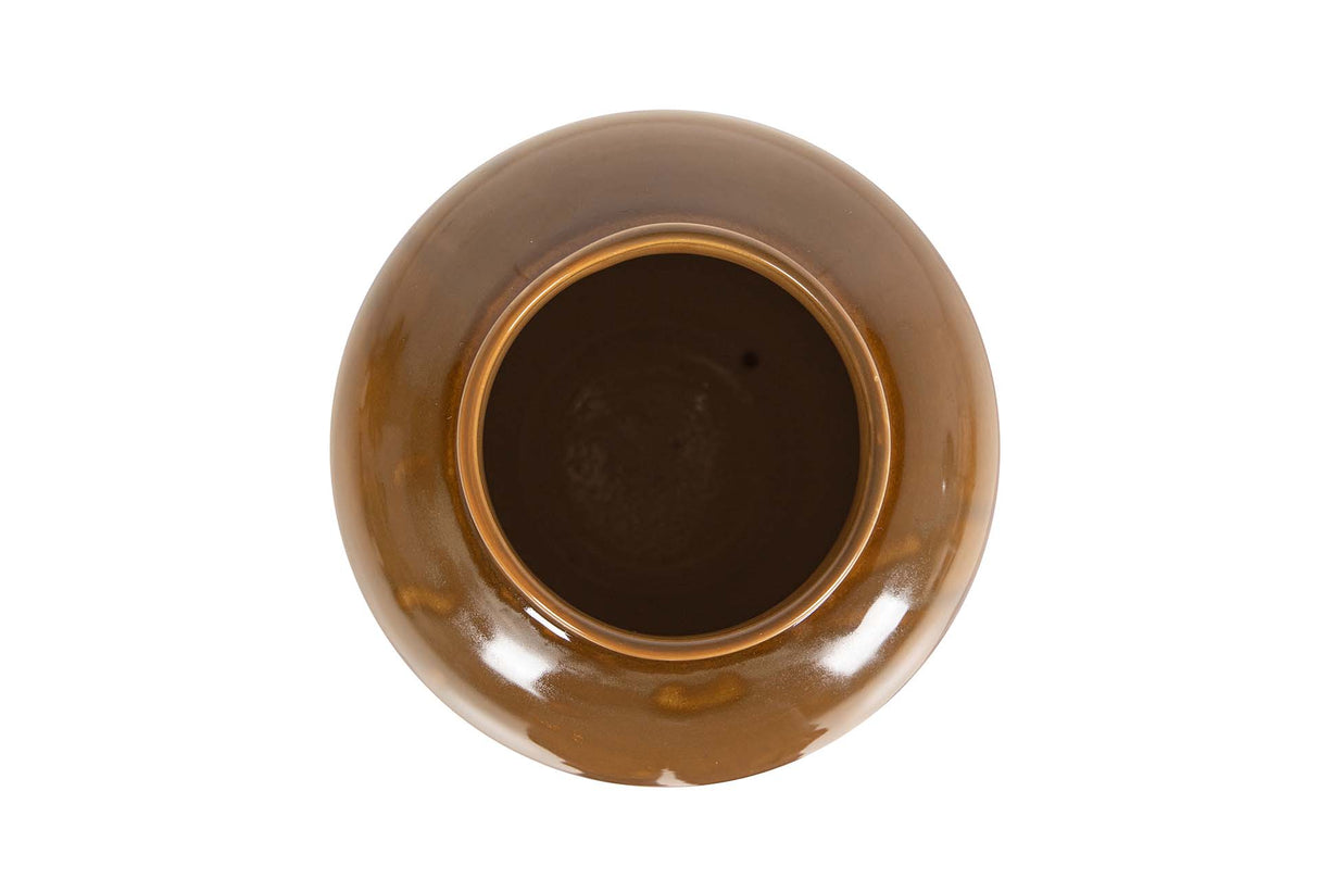 Floe en céramique jaune floral 20x20x34 cm