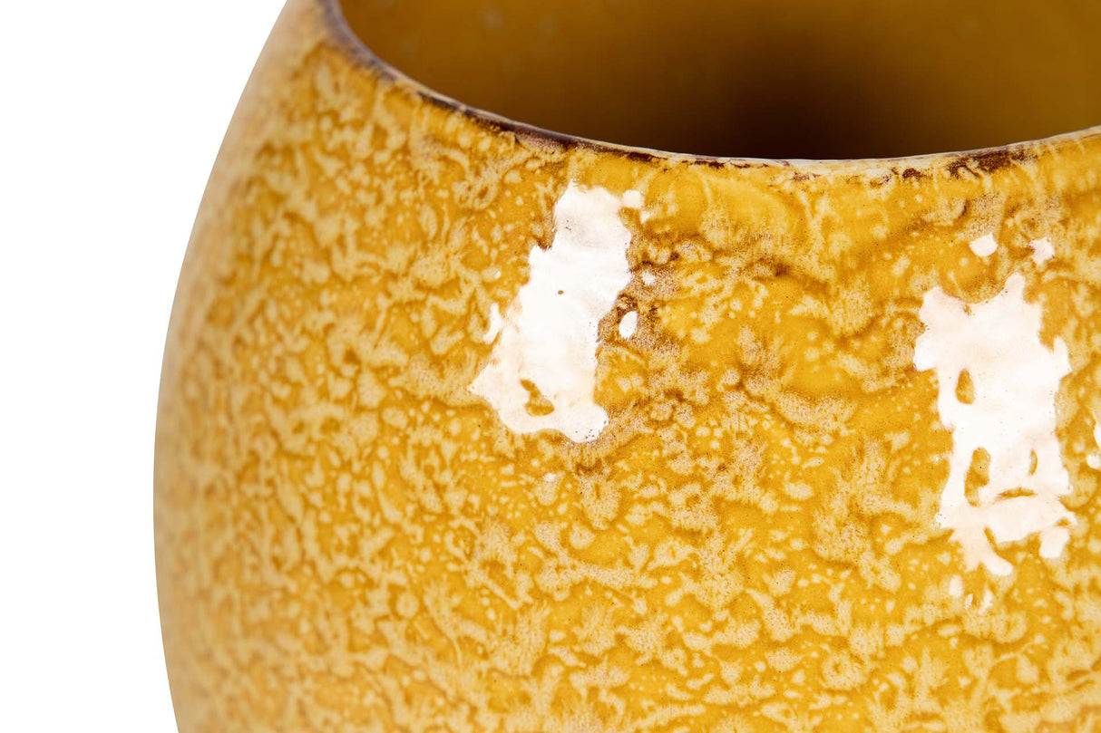 Gelbe Keramikvase 18x18x24 cm