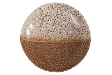 CENTRO DE MESA CERAMICA BEIGE  20x20x4 CM