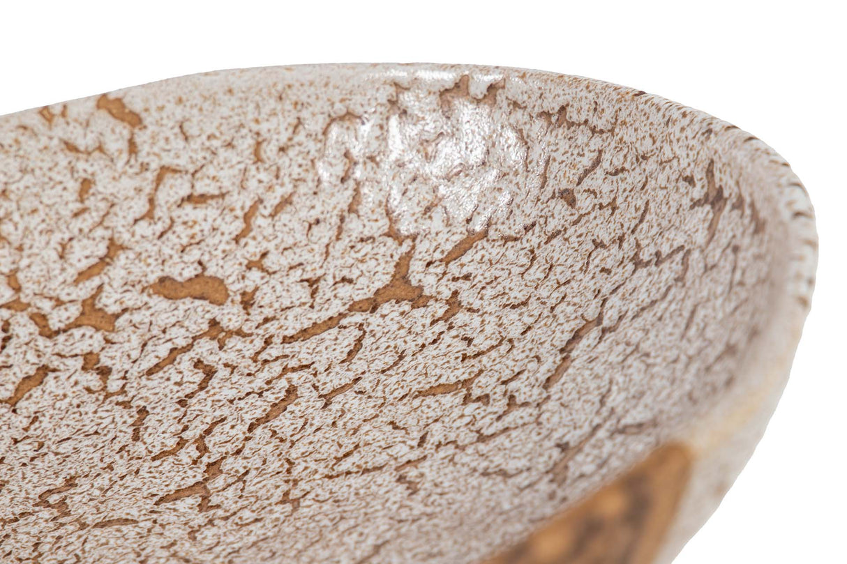 CENTRO DE MESA CERAMICA BEIGE  20x20x4 CM