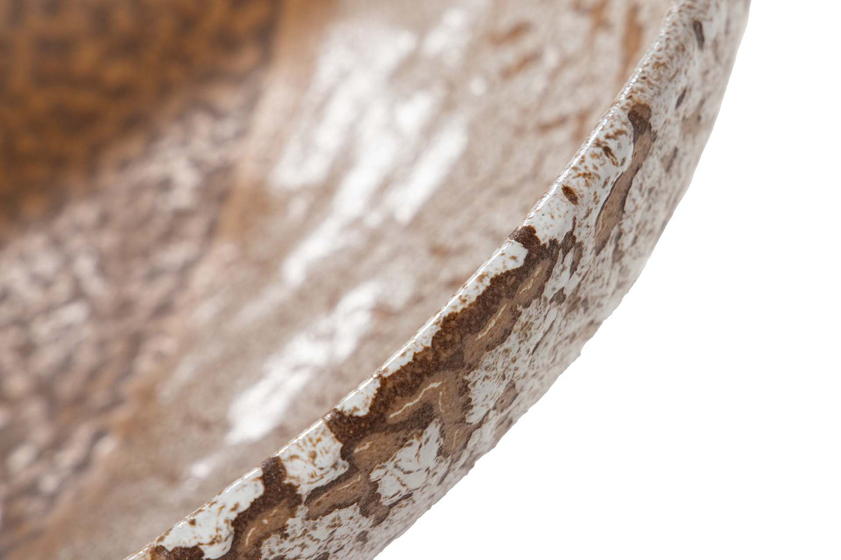 CENTRO DE MESA CERAMICA BEIGE  20x20x4 CM