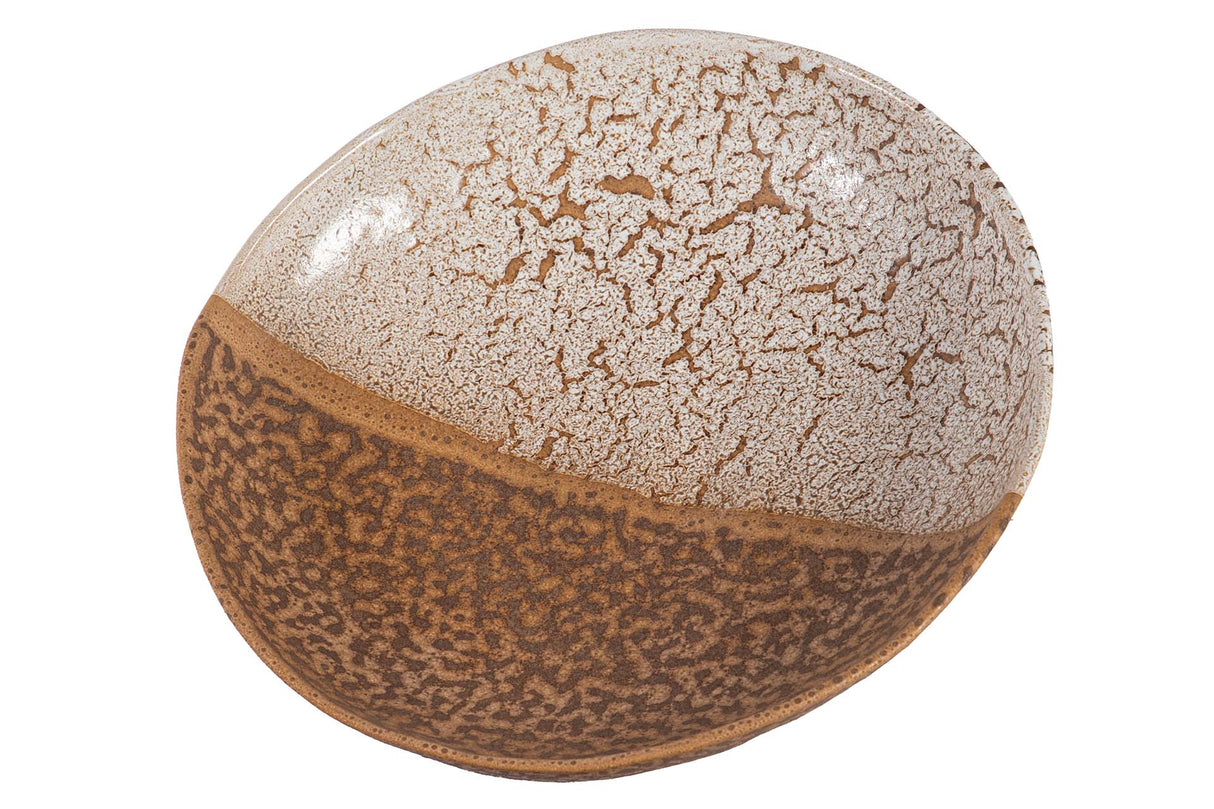 CENTRO DE MESA CERAMICA BEIGE  20x20x4 CM