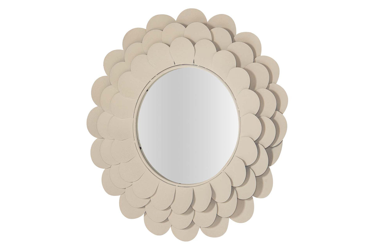 ESPEJO METAL REDONDO BEIGE 86x7x86 CM