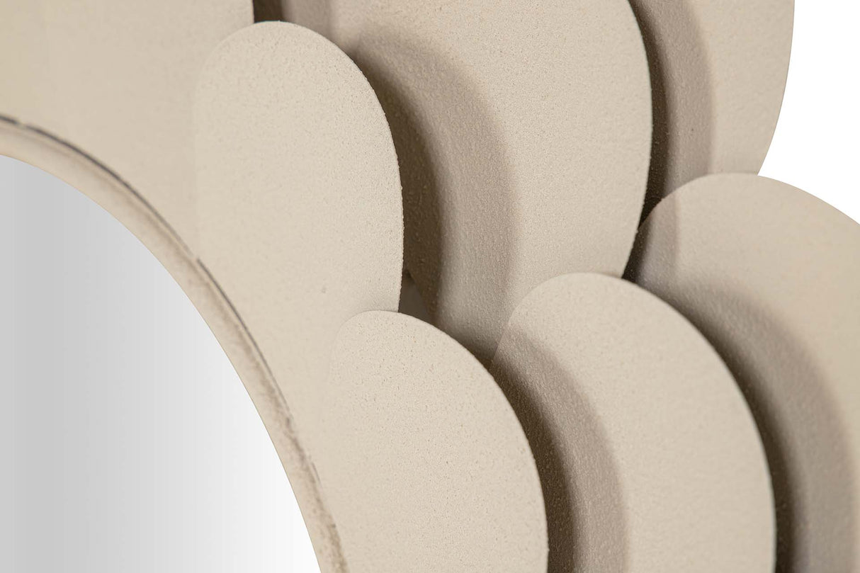 ESPEJO METAL REDONDO BEIGE 86x7x86 CM