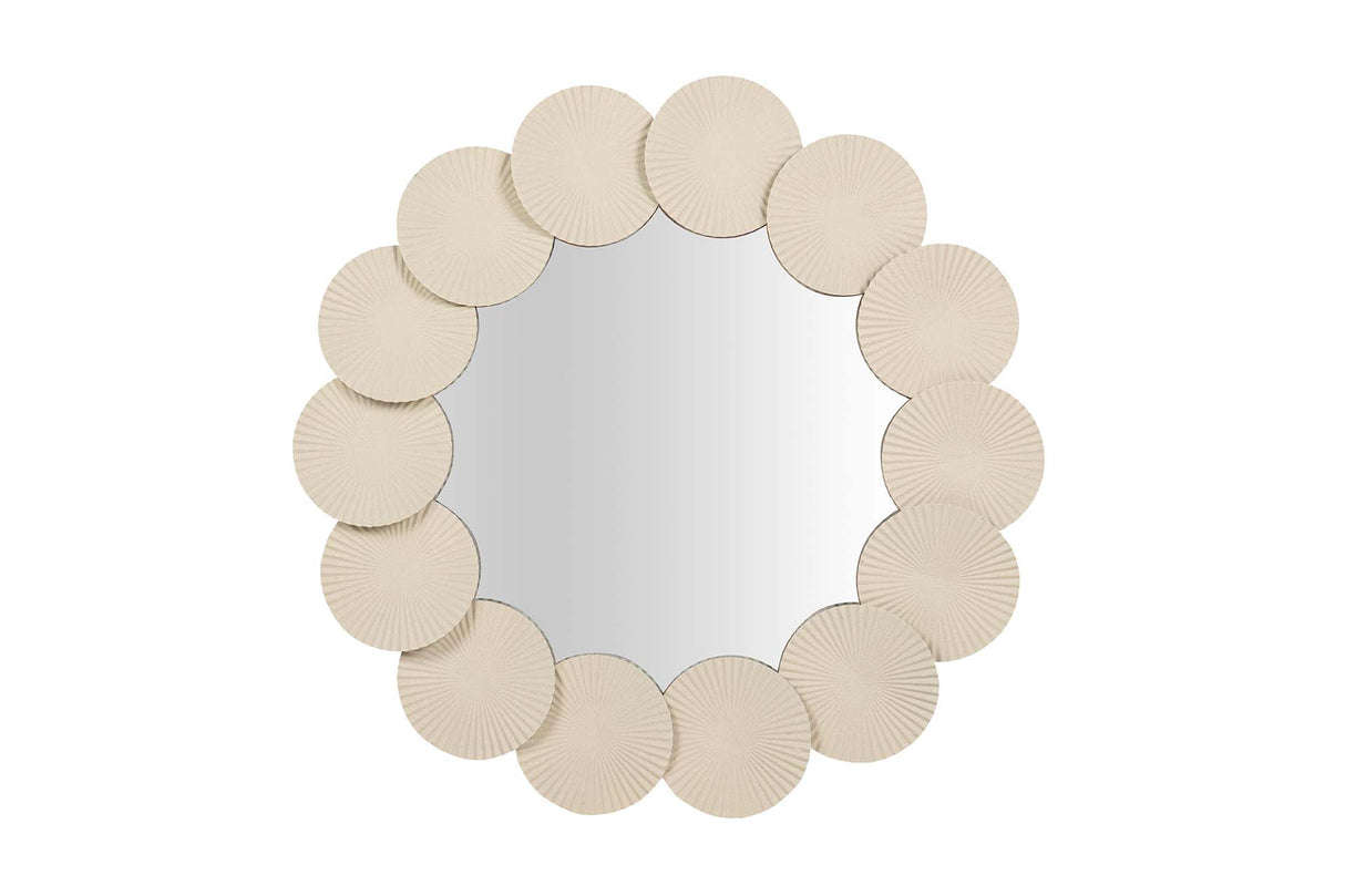 ESPEJO METAL REDONDO BEIGE 75x4x75 CM
