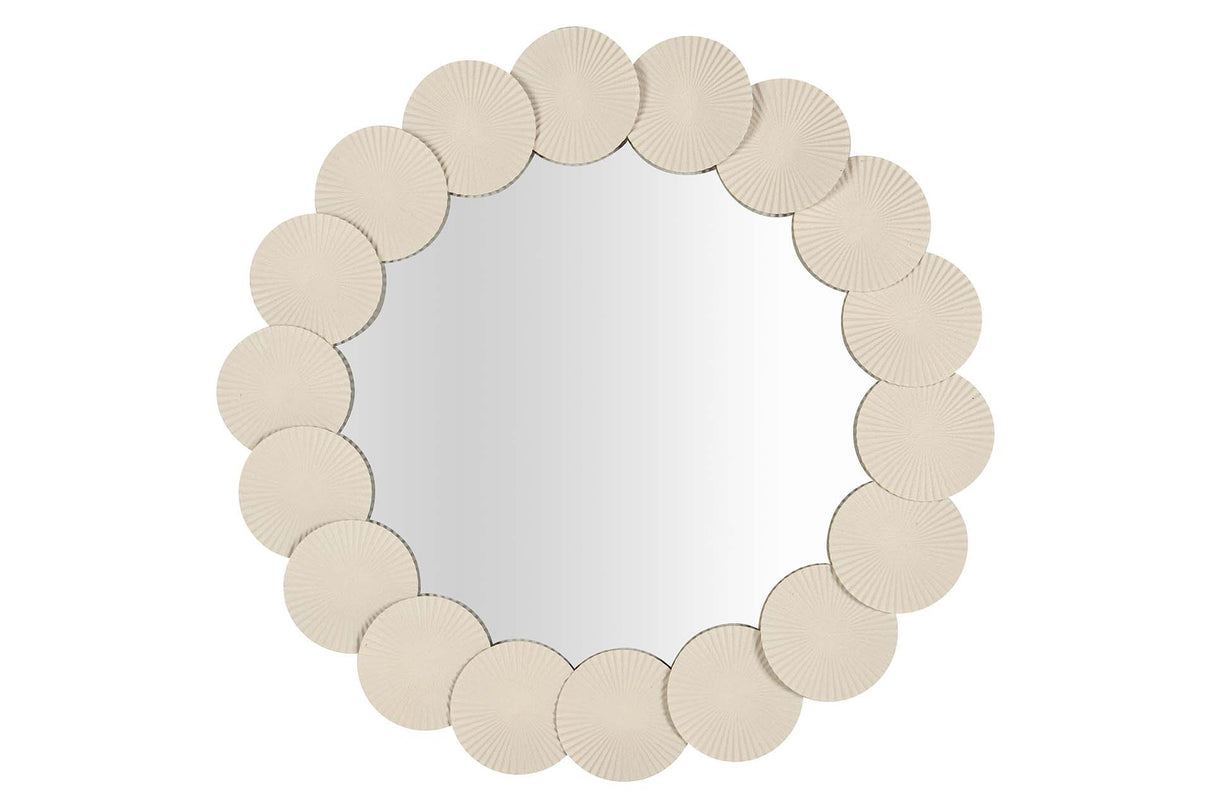 ESPEJO METAL REDONDO BEIGE 90x6x90 CM