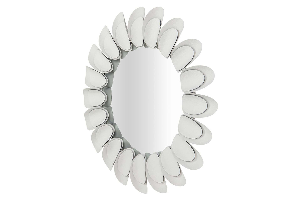 ESPEJO METAL REDONDO BLANCO 85x6x85 CM