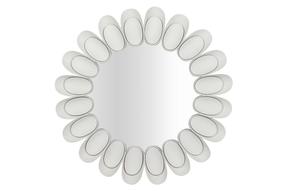 ESPEJO METAL REDONDO BLANCO 85x6x85 CM