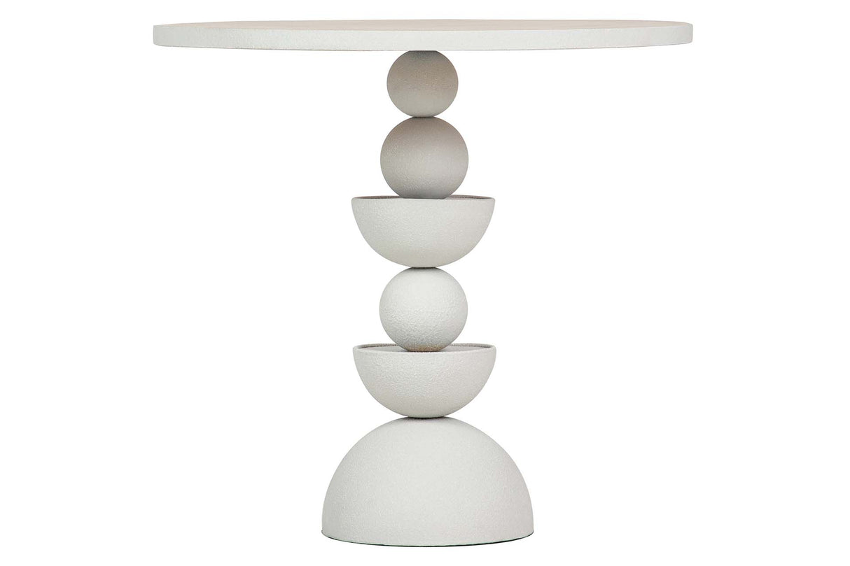 MESITA AUXILIAR METAL MDF BLANCO 60x60x58 CM