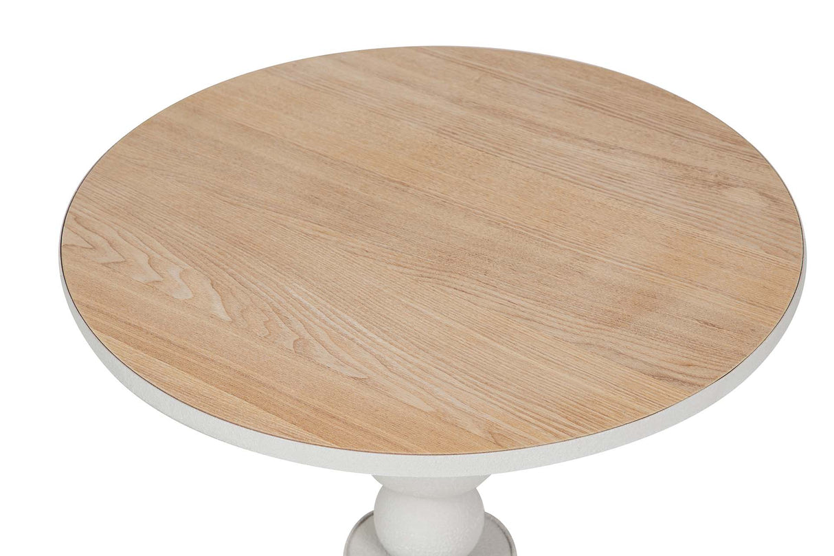 MESITA AUXILIAR METAL MDF BLANCO 60x60x58 CM