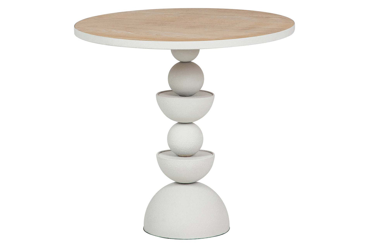 MESITA AUXILIAR METAL MDF BLANCO 60x60x58 CM