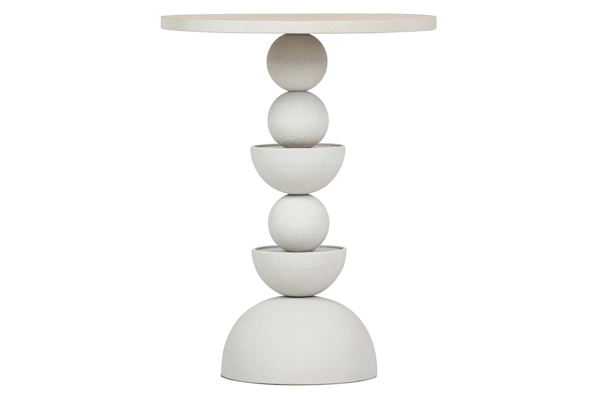 MESITA AUXILIAR METAL MDF BLANCO 41x41x52 CM