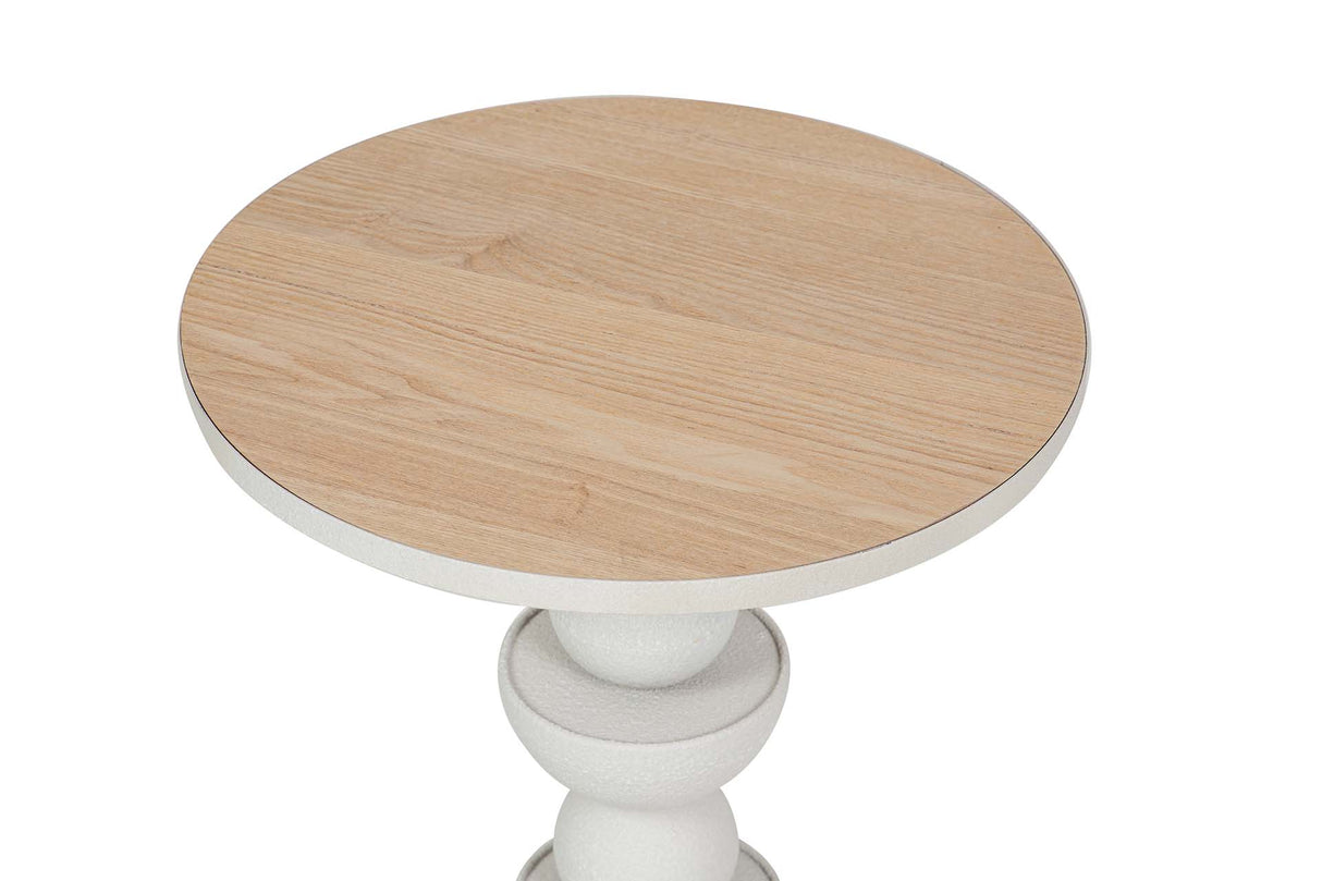 MESITA AUXILIAR METAL MDF BLANCO 41x41x52 CM