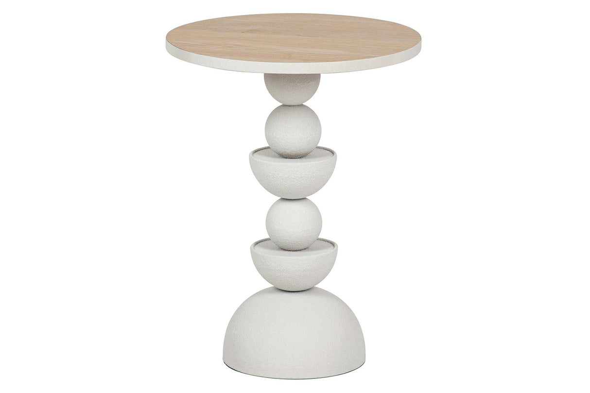 MESITA AUXILIAR METAL MDF BLANCO 41x41x52 CM