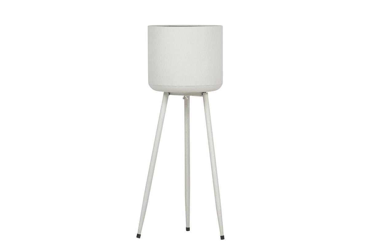 PLANTERO METAL BLANCO 23x23x65 CM