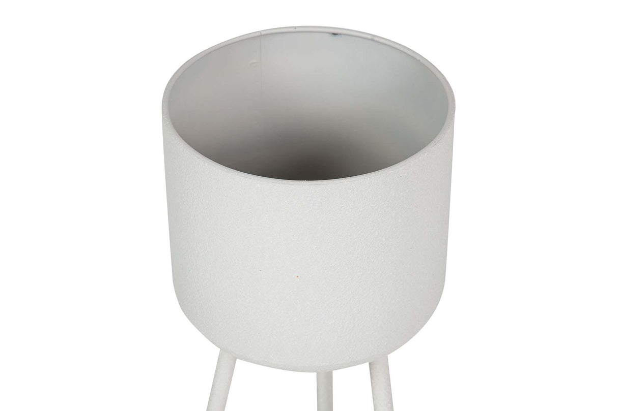 PLANTERO METAL BLANCO 23x23x65 CM