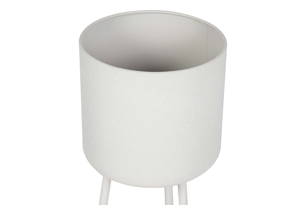 PLANTERO METAL BLANCO 25x25x80 CM