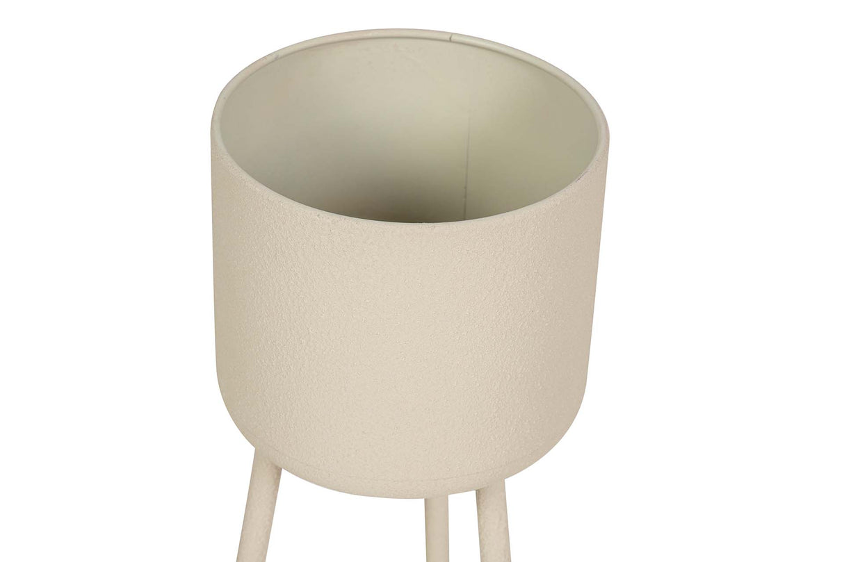 PLANTERO METAL BEIGE 20x20x50 CM