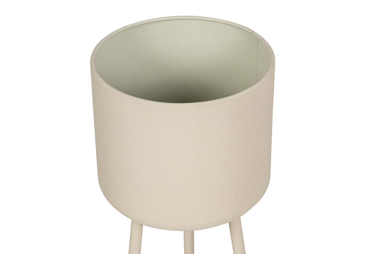 PLANTERO METAL BEIGE 23x23x65 CM