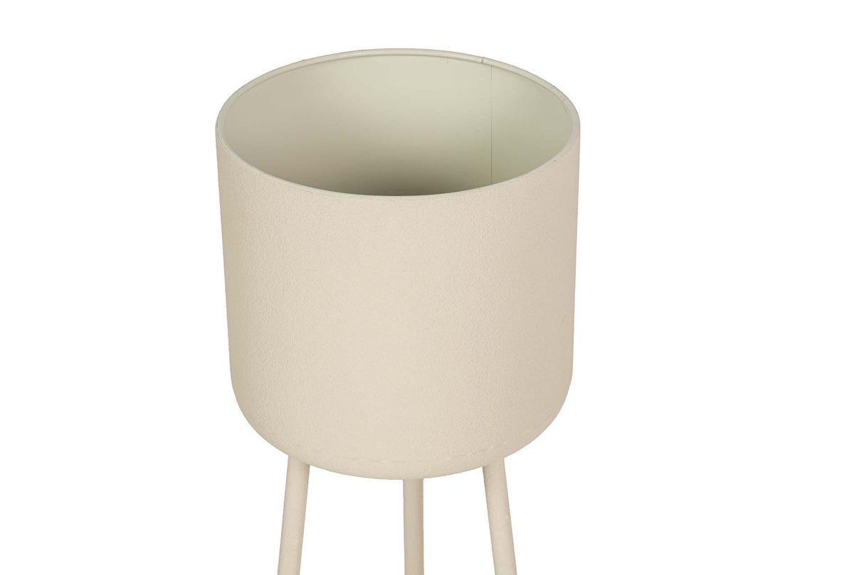 PLANTERO METAL BIEGE 25x25x80 CM