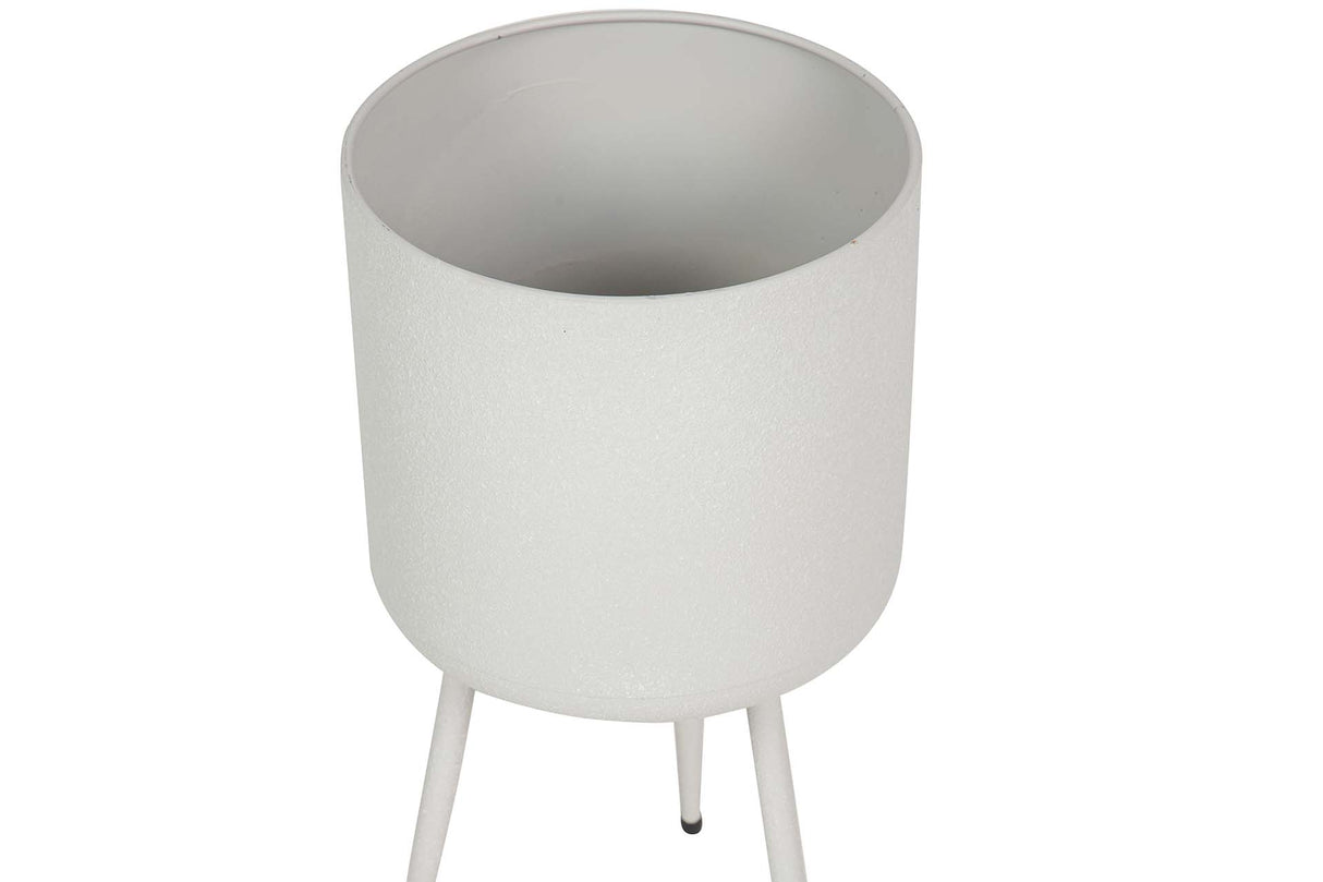 PLANTERO METAL BLANCO 25x25x47 CM