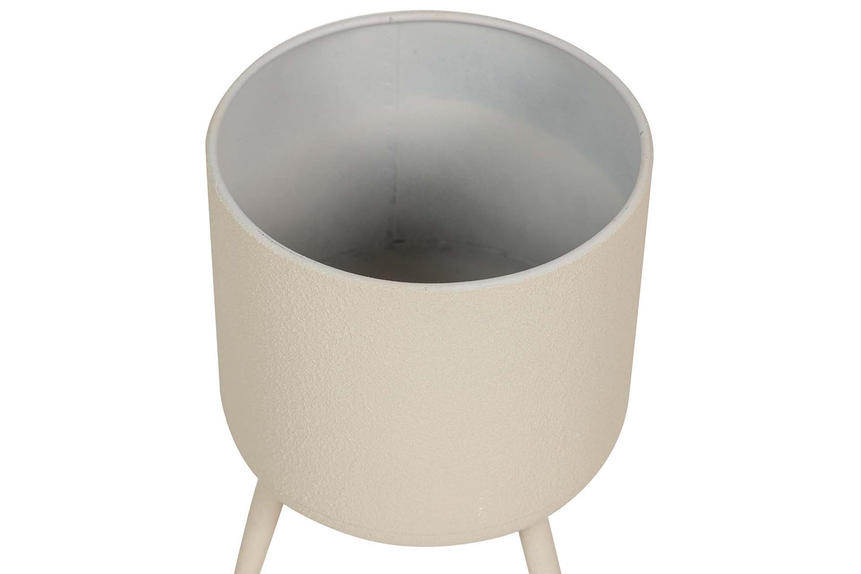 PLANTERO METAL BEIGE 20x20x32 CM