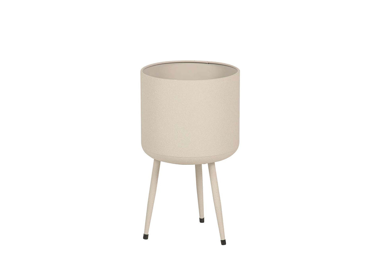 PLANTERO METAL BEIGE 23x23x40 CM