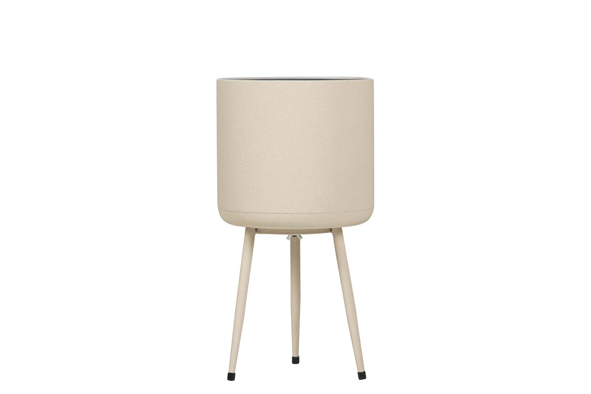 PLANTERO METAL BEIGE 25x25x47 CM