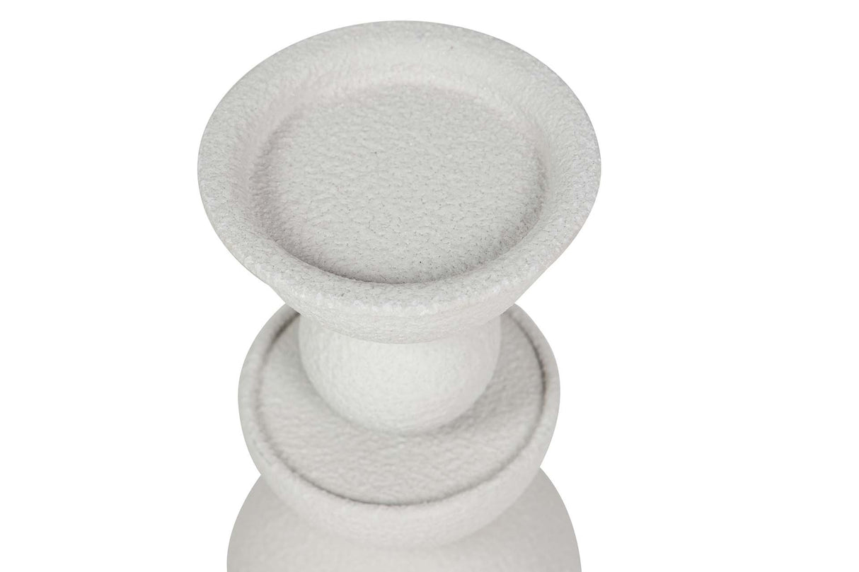 CANDELABRO METAL BLANCO 13x13x22 CM