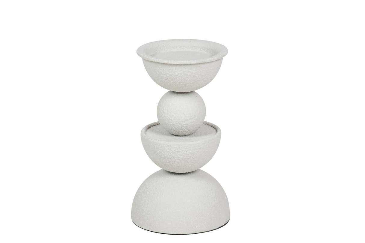 CANDELABRO METAL BLANCO 13x13x22 CM